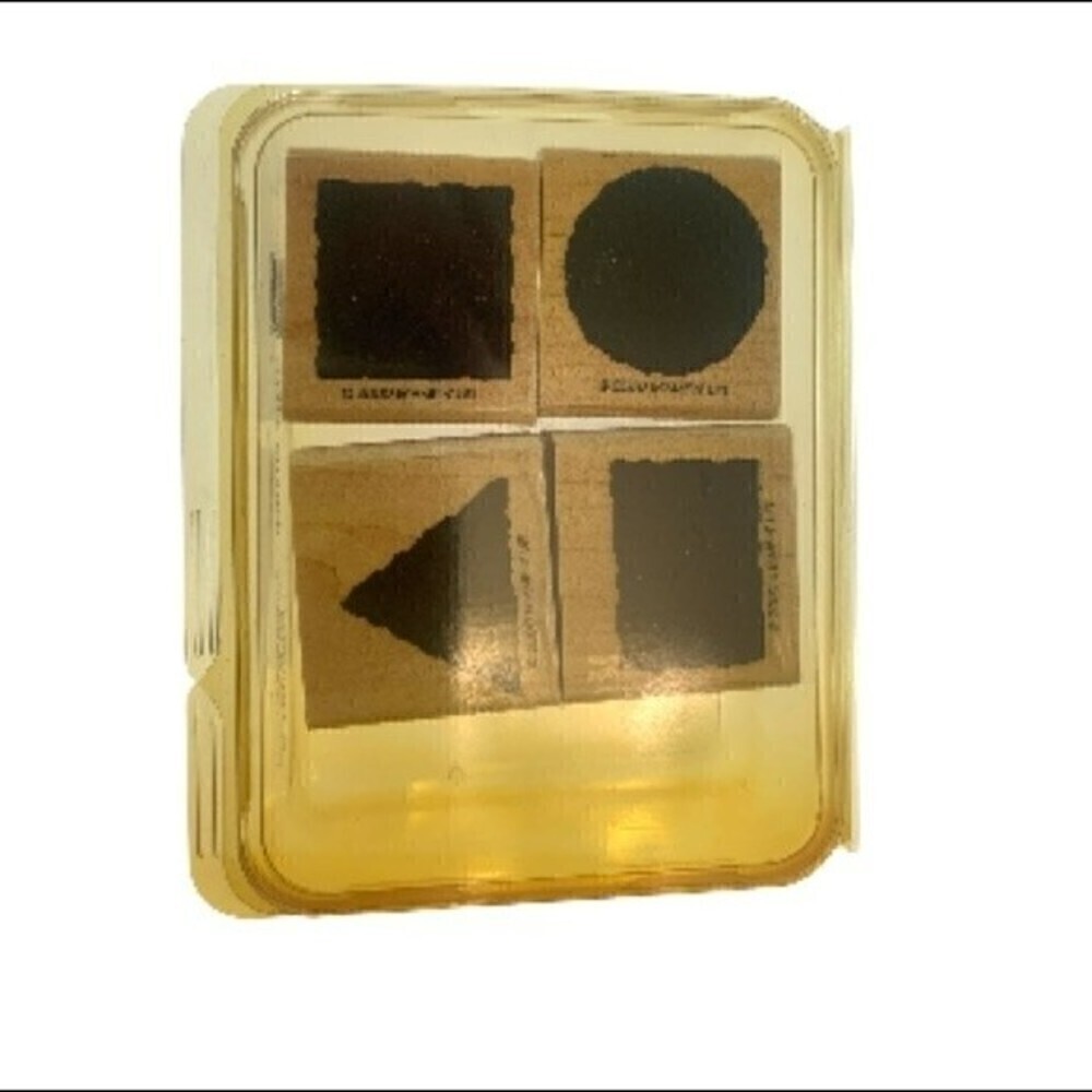 𝅺STAMPIN up! Little Shapes wooden rubber stamp set.